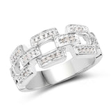0.20 carat Genuine White Diamond .925 Sterling Silver Ring for women