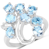 2.88 Carat Genuine Blue Topaz .925 Sterling Silver Ring