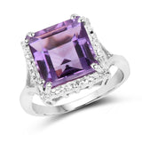 4.35 ct. Genuine Amethyst .925 Sterling Silver Ring