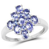 1.67 ct. Genuine Tanzanite .925 Sterling Silver Ring