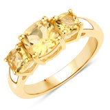 1.30 ct Genuine Citrine .925 Sterling Silver Ring