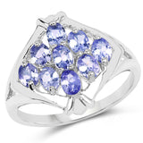 1.53 ct. Genuine Tanzanite .925 Sterling Silver Ring