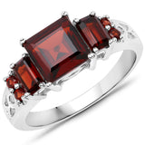 2.71 Carat Genuine Garnet .925 Sterling Silver Ring