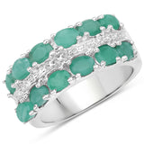 1.68 Carat Genuine Emerald .925 Sterling Silver Ring