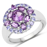 2.26 Carat Genuine Amethyst .925 Sterling Silver Ring