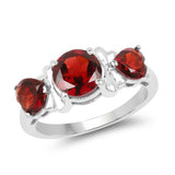 2.50 ct. Genuine Garnet .925 Sterling Silver Ring