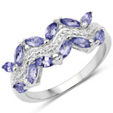 0.96 ct Genuine Tanzanite .925 Sterling Silver Ring