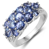 1.76 Carat Genuine Tanzanite .925 Sterling Silver Ring