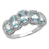 2.55 ct. Genuine Blue Topaz .925 Sterling Silver Ring