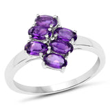 1.26 Carat Genuine Amethyst .925 Sterling Silver Ring