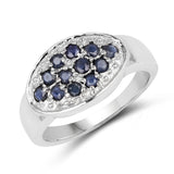 0.54 Carat Genuine Blue Sapphire .925 Sterling Silver Ring
