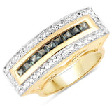 1.08 ct. Genuine Green Sapphire .925 Sterling Silver Ring