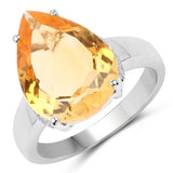 8.05 Carat Genuine Citrine .925 Sterling Silver Ring