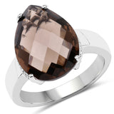 6.85 Carat Genuine Smoky Quartz .925 Sterling Silver Ring