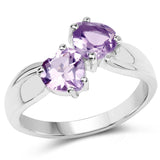 1.40 Carat Genuine Amethyst .925 Sterling Silver Ring