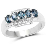 1.10 ct. Genuine Blue Sapphire .925 Sterling Silver Ring