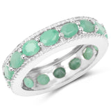 2.24 Carat Genuine Emerald .925 Sterling Silver Ring