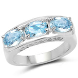 2.85 ct. Genuine Blue Topaz .925 Sterling Silver Ring