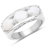 1.53 Carat Genuine Opal .925 Sterling Silver Ring