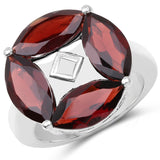 8.64 Carat Genuine Hydrabadi Garnet .925 Sterling Silver Ring