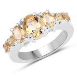 2.36 ct. Genuine Citrine .925 Sterling Silver Ring