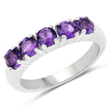 1.20 ct Genuine Amethyst .925 Sterling Silver Ring