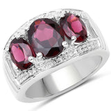 4.60 Carat Genuine Hydrabadi Garnet .925 Sterling Silver Ring