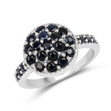 1.62 Carat Genuine Blue Sapphire .925 Sterling Silver Ring