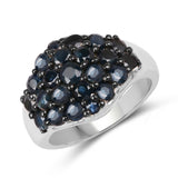 2.72 Carat Genuine Blue Sapphire .925 Sterling Silver Ring
