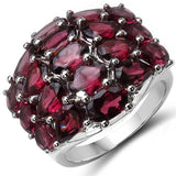 8.45 Carat Genuine Rhodolite .925 Sterling Silver Ring