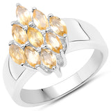 1.26 Carat Genuine Citrine .925 Sterling Silver Ring