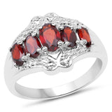 1.79 Carat Genuine Garnet .925 Sterling Silver Ring