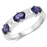 1.23 Carat Genuine Iolite .925 Sterling Silver Ring