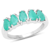 1.80 Carat Genuine Emerald .925 Sterling Silver Ring