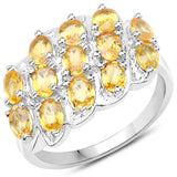2.60 Carat Genuine Yellow Sapphire .925 Sterling Silver Ring
