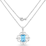11.20 Carat Genuine Swiss Blue Topaz .925 Sterling Silver Pendant