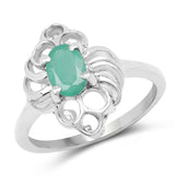 0.65 ct Genuine Emerald .925 Sterling Silver Ring
