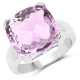 11.93 carat Genuine Amethyst .925 Sterling Silver Ring for women