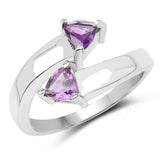 0.80 ct. Genuine Amethyst .925 Sterling Silver Ring