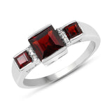 1.61 Carat Genuine Garnet .925 Sterling Silver Ring