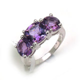 5.40 Carat Genuine Amethyst .925 Sterling Silver Ring