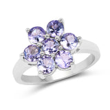 1.61 ct. Genuine Tanzanite .925 Sterling Silver Ring for women