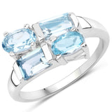 2.32 Carat Genuine Blue Topaz .925 Sterling Silver Ring