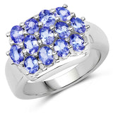 2.21 carat Tanzanite .925 Sterling Silver Ring