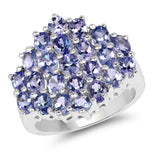 3.77 Carat Genuine Tanzanite .925 Sterling Silver Ring