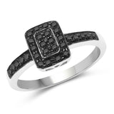 0.32 carat Genuine Black Diamond .925 Sterling Silver Ring for women