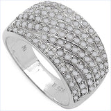 0.80 Carat Genuine White Diamond .925 Sterling Silver Ring