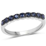 0.54 ct. Genuine Blue Sapphire .925 Sterling Silver Ring