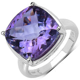 7.40 Carat Genuine Amethyst Sterling Silver Ring
