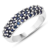 1.53 Carat Genuine Blue Sapphire .925 Sterling Silver Ring
